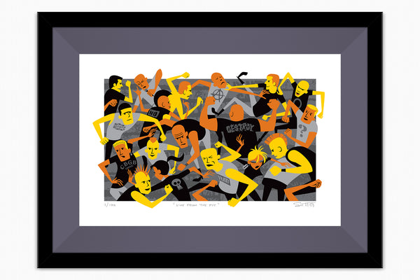 "Live from the Pit" Framed Fine Art Print | Shag (Josh Agle) | Coal Liner | The Shag Store