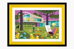 "Mary Blair, Beyond Compare" Framed Fine Art Print | Shag (Josh Agle) | Corn Yellow Liner | The Shag Store