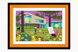 "Mary Blair, Beyond Compare" Framed Fine Art Print | Shag (Josh Agle) | Orange Liner | The Shag Store