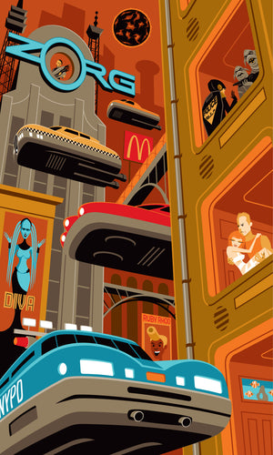 "New York 2263" Fine Art Print | "The Fifth Element" | Shag (Josh Agle) | The Shag Store