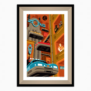 "New York 2263" Framed Fine Art Print | "The Fifth Element" | Shag (Josh Agle) | Stone Liner | The Shag Store