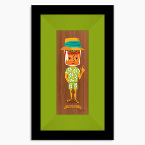 "Mai Tai" Framed Fine Art Print on Wood | Shag (Josh Agle) | "Notable Potables" Series | Lime Liner | The Shag Store