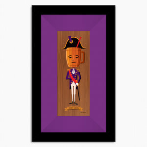 "Navy Grog" Framed Fine Art Print on Wood | Shag (Josh Agle) | "Notable Potables" Series | Dark Violet Liner | The Shag Store
