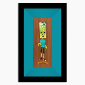 "Zombie" Framed Fine Art Print on Wood | Shag (Josh Agle) | "Notable Potables" Series | Jade Green Liner | The Shag Store