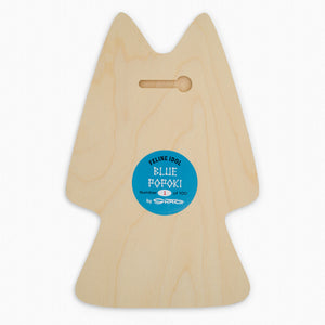 "Blue Popoki" Feline Tiki Idol | Embellished Fine Art Print on Wood | Shag (Josh Agle) | The Shag Store (Back)