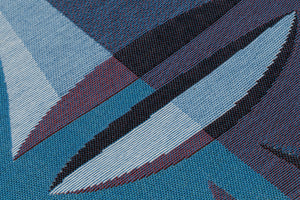 "Rapa Nui" Blue Tiki Tapestry | Shag's Tiki Tapestries | Fabric Example | Shag (Josh Agle) | The Shag Store