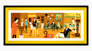 "Recent Acquisitions" Framed Fine Art Print | Shag (Josh Agle) | Corn Yellow Liner | The Shag Store