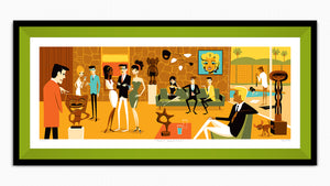 "Recent Acquisitions" Framed Fine Art Print | Shag (Josh Agle) | Lime Liner | The Shag Store