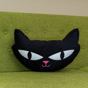 "Black Cat" Throw Pillow | Shag (Josh Agle) | The Shag Store (Sofa Front)