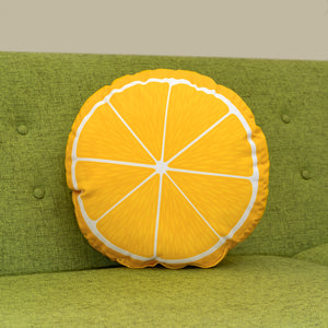 "Lemon Slice" Shag Throw Pillow | Lemon Slice Side | Shag (Josh Agle) | The Shag Store (Couch)