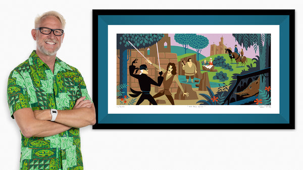 "As You Wish" Framed Fine Art Print with Shag (Josh Agle) | Teal Liner | The Shag Store