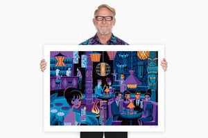 "At the Midnight Lagoon" Fine Art Print with Shag (Josh Agle) | The Shag Store
