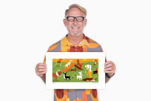 "Bark Park" Fine Art Print with Shag (Josh Agle) | The Shag Store