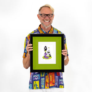 "Cosmic Kitten" Framed Fine Art Print with Lime Liner | Shag (Josh Agle) | The Shag Store