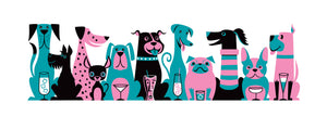 "Dog Meet III" Fine Art Print | Pink & Turquoise Edition | Shag (Josh Agle) | The Shag Store