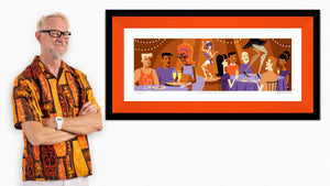 "Endless Mimosas" Framed Fine Art Print with Shag (Josh Agle) | Tangerine Liner | The Shag Store