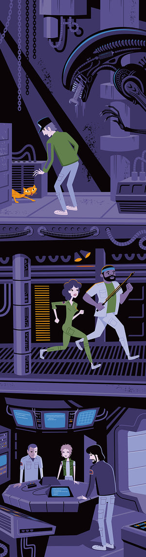 "Here, Kitty Kitty" Fine Art Print | Ridley Scott's "Alien" | Shag (Josh Agle) | The Shag Store