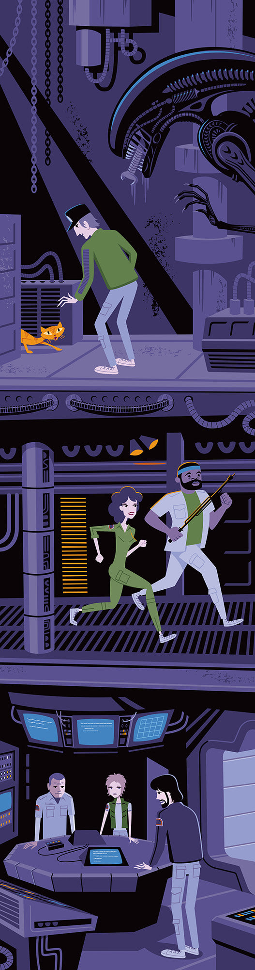 "Here, Kitty Kitty" Fine Art Print | Ridley Scott's "Alien" | Shag (Josh Agle) | The Shag Store