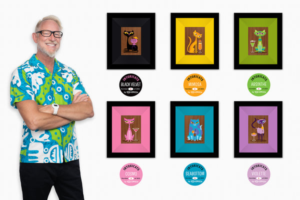 "The Intoxicats" Fine Art Prints on Wood | Framed Complete Set