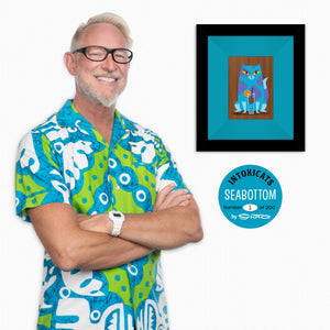 "Seabottom" Framed Fine Art Print on Wood with Shag (Josh Agle) | "The Intoxicats" Series | The Shag Store