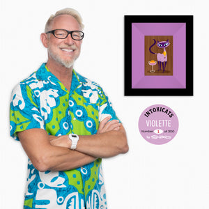 "Violette" Framed Fine Art Print on Wood with Shag (Josh Agle) | "The Intoxicats" Series | The Shag Store