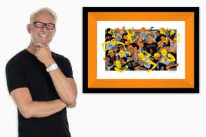 "Live from the Pit" Framed Fine Art Print | Shag (Josh Agle) | Orange Liner | The Shag Store