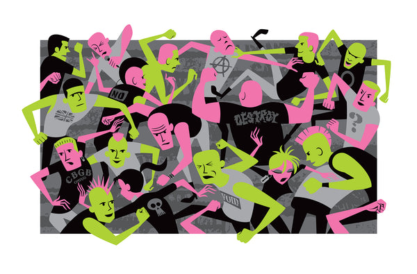 "Live from the Pit II" Fine Art Print | Pink & Green Edition | Shag (Josh Agle) | The Shag Store