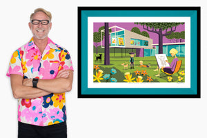 "Mary Blair, Beyond Compare" Framed Fine Art Print with Shag (Josh Agle) | Jade Green | The Shag Store
