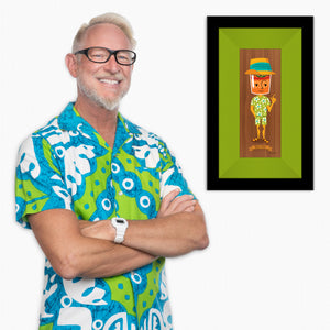 "Mai Tai" Framed Fine Art Print on Wood with Shag (Josh Agle) | "Notable Potables" Series | Lime Liner | The Shag Store