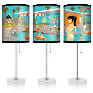 "Palm Springs Pool Party" Table Lamp | Shag (Josh Agle) | The Shag Store