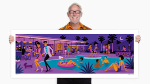 "Palm Springs After Midnight" Fine Art Print with Shag (Josh Agle) | The Shag Store
