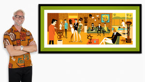 "Recent Acquisitions" Framed Fine Art Print with Shag (Josh Agle) | Lime Liner | The Shag Store