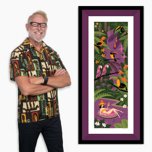 "Sprinkles" Framed Fine Art Print with Shag (Josh Agle) | Eggplant Liner | The Shag Store