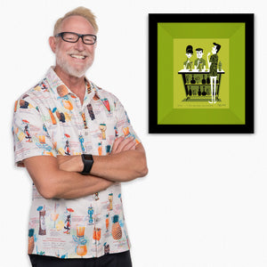 "The Abysmal Bartender" Framed Fine Art Print with Shag (Josh Agle) | Lime Liner | The Shag Store