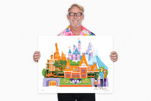 "The Happiest Place" Fine Art Print with Shag (Josh Agle) | Disneyland | The Shag Store