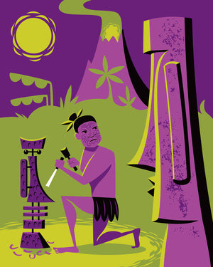 "The Heretical Carver" Fine Art Print | Shag (Josh Agle) | The Shag Store