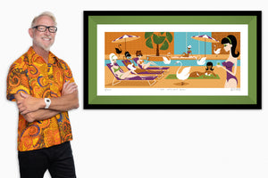 "The Insolent Swan" Framed Fine Art Print with Shag (Josh Agle) | Grass Green Liner | The Shag Store