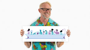 "The Long Hot Bath I" Fine Art Print with Shag (Josh Agle) | The Shag Store