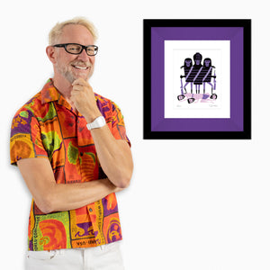 "Three Gorillas" Framed Fine Art Print | Planet of the Apes with Shag (Josh Agle) | Purple Liner | The Shag Store