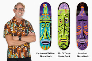 Shag's "Tiki God" Fine Art Skateboard Decks