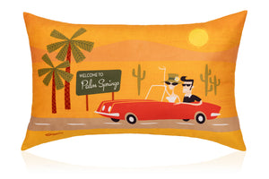 "Welcome to Palm Springs" Throw Pillow | Shag (Josh Agle) | The Shag Store