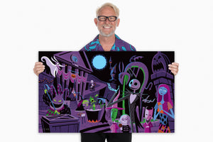 "When the Full Moon Starts to Climb" Fine Art Print | Tim Burton's "The Nightmare Before Christmas" with Shag (Josh Agle) | © Disney | The Shag Store