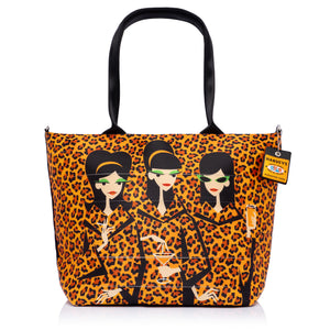 "Leopard Print" Streamline Seatbelt Tote Bag | Shag X Harveys | "Leopard Coats" Side