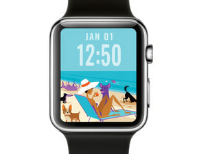 "Dog Beach" Shag iWatch Wallpaper | Shag (Josh Agle) | The Shag Store
