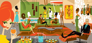 “The First Annual Meeting of the Society for Architectural Hair” Fine Art Print | Shag (Josh Agle) | The Shag Store