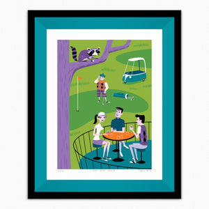 "The 13th Hole" Framed Fine Art Print | Shag (Josh Agle) | Jade Green Liner | The Shag Store