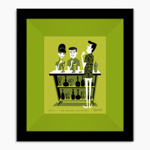 "The Abysmal Bartender" Framed Fine Art Print | Shag (Josh Agle) | Lime Liner | The Shag Store