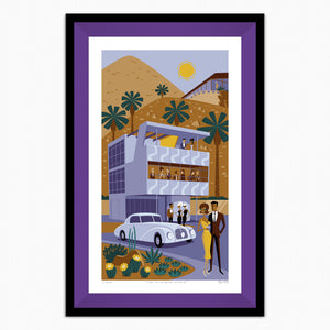 "The Aluminaire Affair" Framed Fine Art Print | Frey & Kocher's Aluminaire House | Shag (Josh Agle) | Purple Liner | The Shag Store