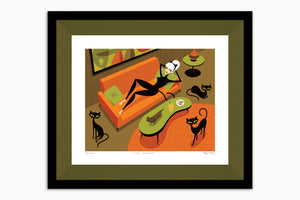 "The Copycat" Framed Fine Art Print | Shag (Josh Agle) | Moss Liner | The Shag Store