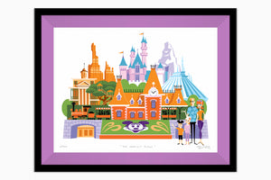 "The Happiest Place" Framed Fine Art Print | Disneyland | Iris Liner | Shag (Josh Agle) | The Shag Store